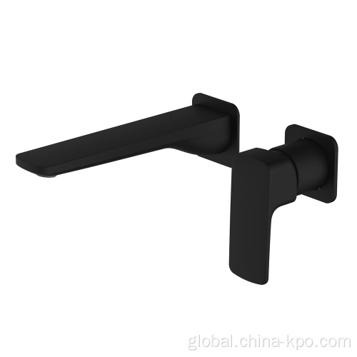 sink tap Wall-Mount Matt Black Concealed Bathroom Brass Basin Faucet Manufactory